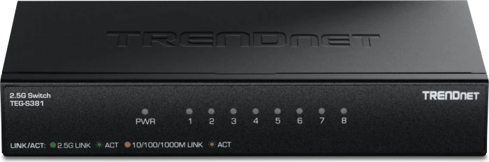 TrendNet Switch 8-Port 2.5G Unmanaged WallMount