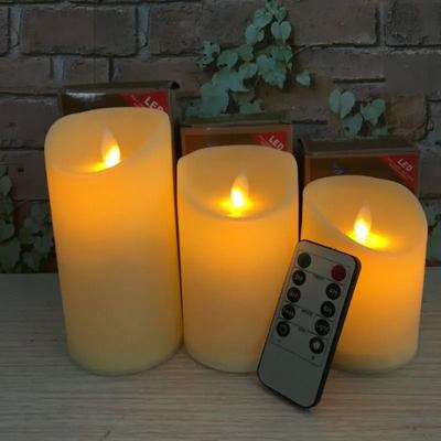 Uplift Picks Set Of 3 LED Flameless Candles With Remote Realistic Moving Wick Pillar Candles b
