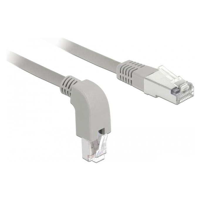 Delock 85855 - Netzwerkkabel RJ45 Cat.5e SF/UTP unten gewinkelt / gerade 0,5 m (SF/UTP, CAT5e, 0.50 m) (85855)