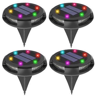 4 stücke solar rasen boden lichter im freien wasserdicht bunte led garten licht bürgersteig schritte rasen beleuchtung landschaft terrasse dekoration lampe