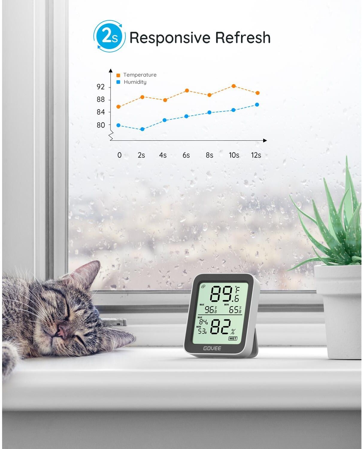 Wetterstation GOVEE "Govee Bluetooth Thermometer/Hygrometer", schwarz (noir), Wetterstationen, Wetterstation noir Einheitsgröße