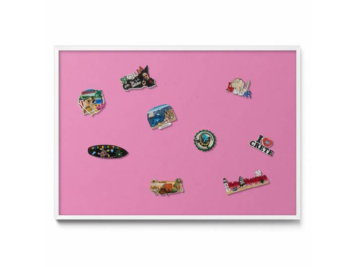 Tulup Magnettafel 100x70 cm weißer Rahmen – Rosa Farbe, Hellrot, Metall, Rechteckig, 100x70x0.4 cm, Bilder & Rahmen, Pinnwände & Magnettafeln