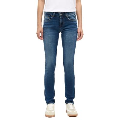 Skinny-fit-Jeans MUSTANG "Damen Style Quincy Skinny", Damen, Gr. 30, Länge 32, blau (702 mittelblau), Denim/Jeans, 95% Baumwolle, 3% Elastomultiester, 2% Elasthan, unifarben, skinny fit, Jeans