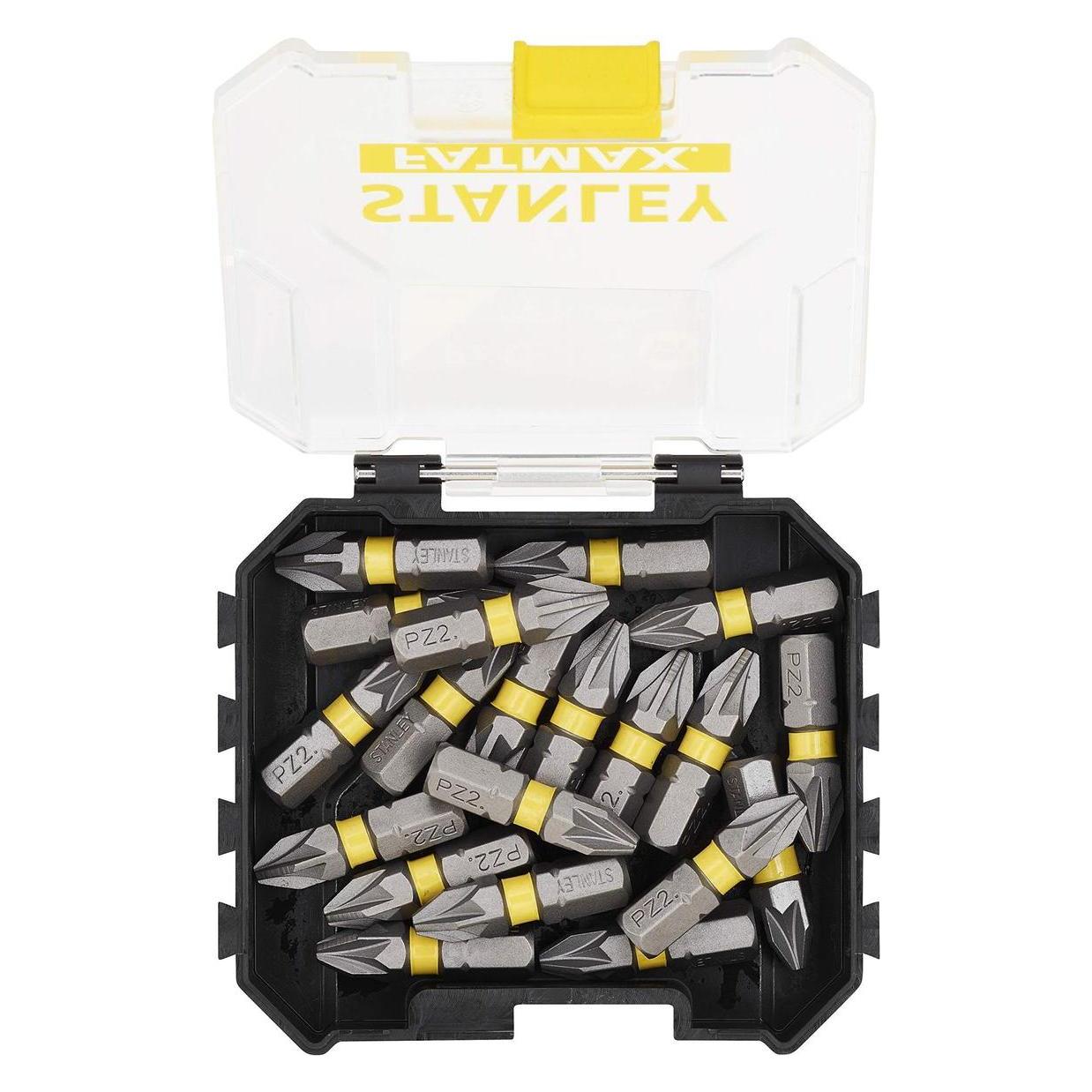 Stanley 20-tlg. Impact Schrauber-Bit-Set PZ2 / 25 mm / sortenrein (STA88568-XJ)
