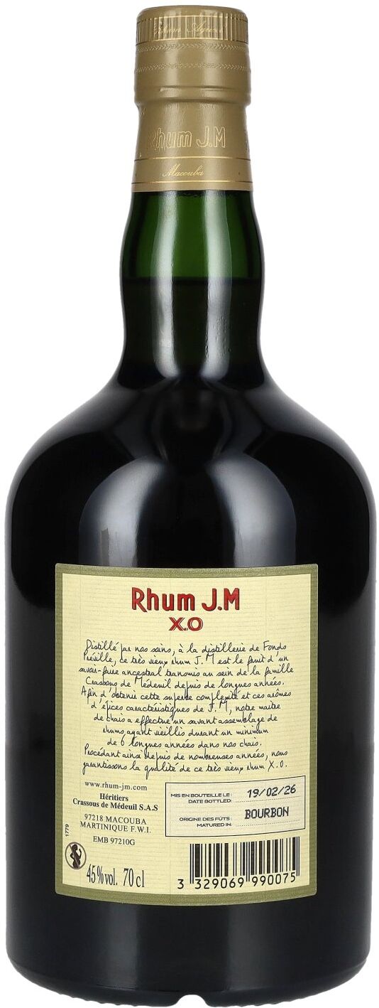 Rhum J.M Très Vieux Rhum Agricole X.O 45% Vol. 0,7l