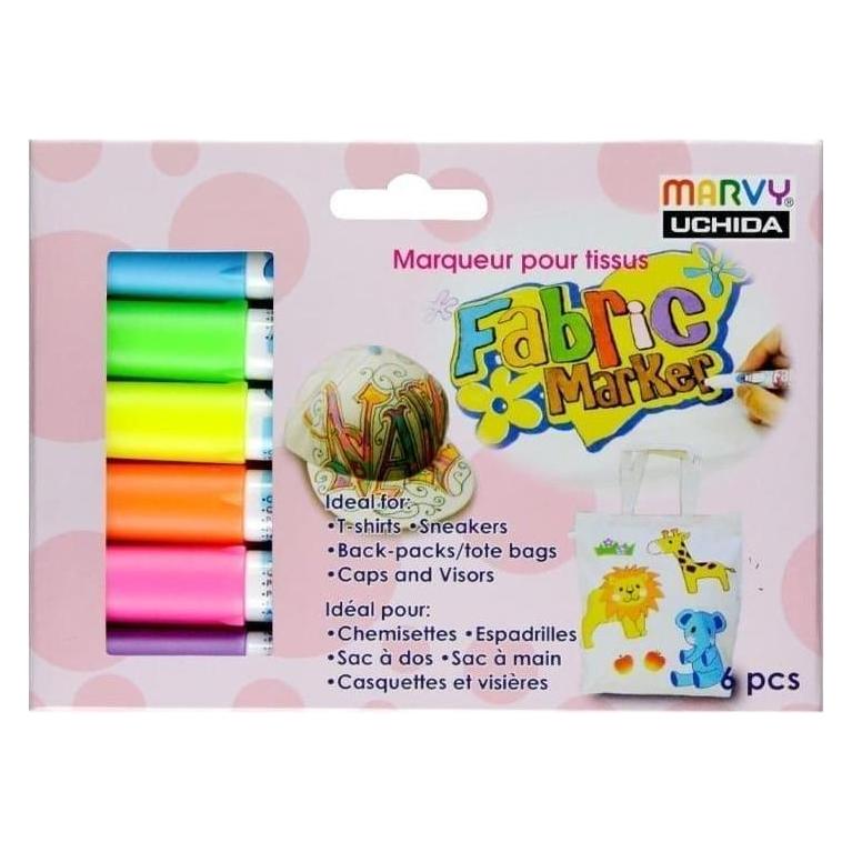 Marvy Marker zum Verzieren heller Stoffe, 6 Farben (6x) (58213455)