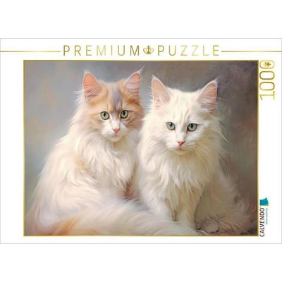 CALVENDO Puzzle Katzen im Pastellstil | 1000 Teile Lege-Größe 64x48cm Foto-Puzzle für glückliche Stunden