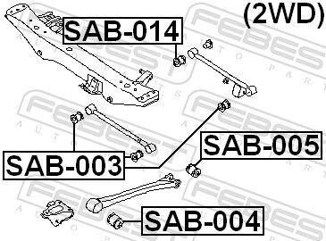 Febest Lagerung, Lenker Sab-005 Hinterachse Für Subaru