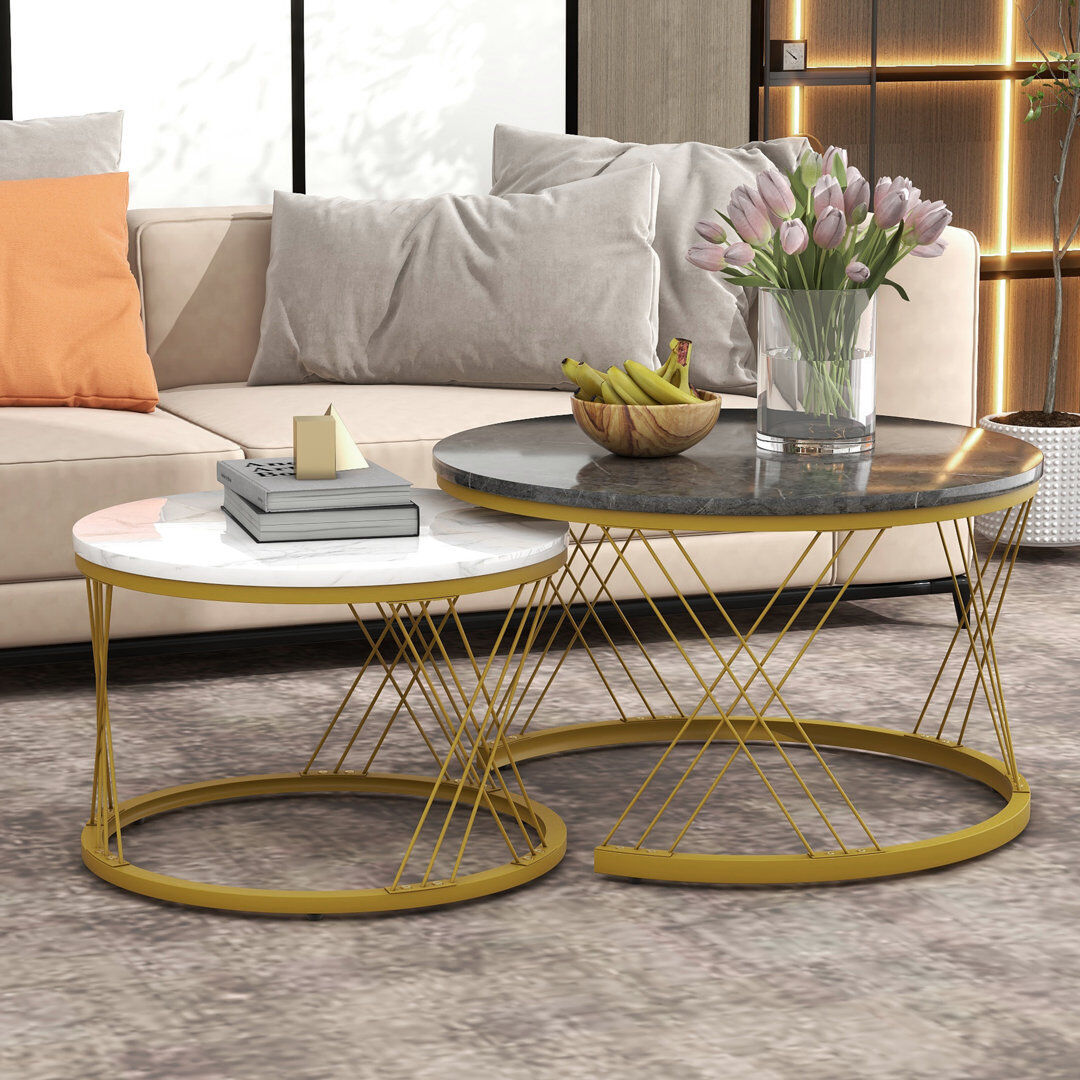 Abrihome Coffee Table with Storage Black 45.5cm H X 70cm W X 70cm D