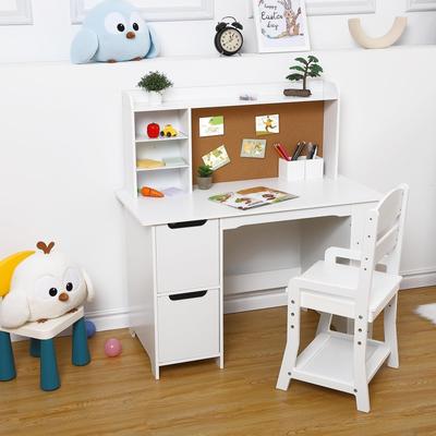 Garvee Study Desk and Chair Set Study Table for Kids Bookshelf