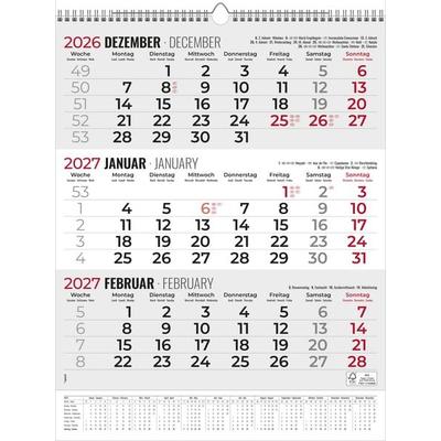 3-Monatsplaner Triplan Comfort grau 2027