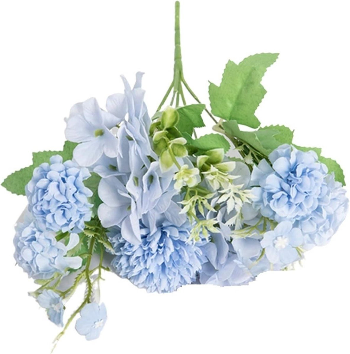 Blauw Kunsthortensia Boeket van Zijde voor Huisdecoratie - 30 cm
