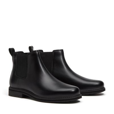 Chelseaboots TIMBERLAND "STORMBUCKS - MID CHELSEA BOOT", Herren, Gr. 44,5, Synthetik, schwarz (schwarz full grain), Leder, Schuhe Chelseaboots
