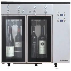 KLIMAITALIA Stickstoffmaschine 4 Flaschen. Digitaler Spender. Elektronischer T°regler separaten Fächern. T° +4°C/+18°C. Mod. SOMMELIER4