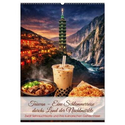 Taiwan – Eine Schlemmerreise durchs Land der Nachtmärkte (Wandkalender 2027 DIN A2 hoch), CALVENDO Monatskalender