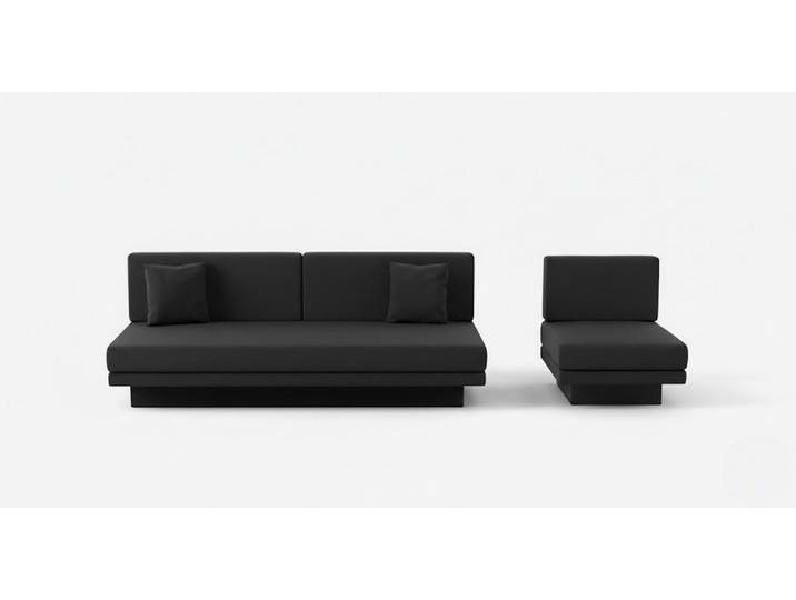 JVmoebel Sitzgruppe Schönes Sofa-Set 3+1 Schwarz Minimalistischer Stil Modernes Design, (2-tlg)