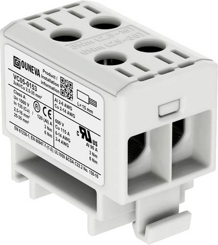 Ouneva Group VC05-0153 Verteilerblock Schrauben Grau 1St.