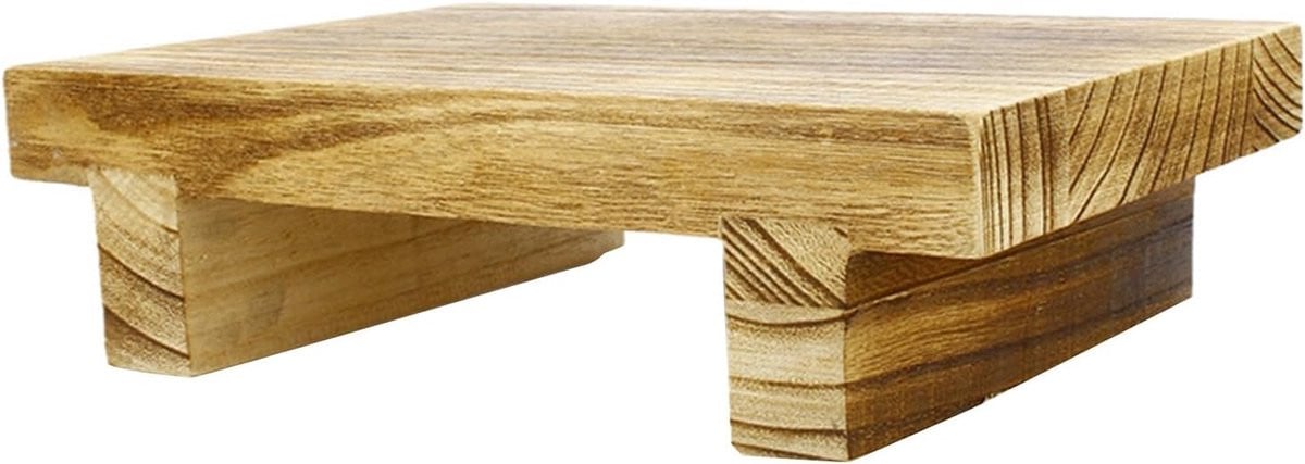 Houten Opstapkruk en Voetenbankje - Bruin - B/D/H: 25 x 18 x 8 cm