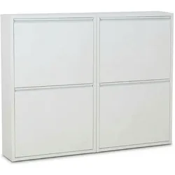 Ebuy24, Schuhschrank, Schuhkipper Pisa 4 Klappen weiss (100 x 16 x 73 cm)