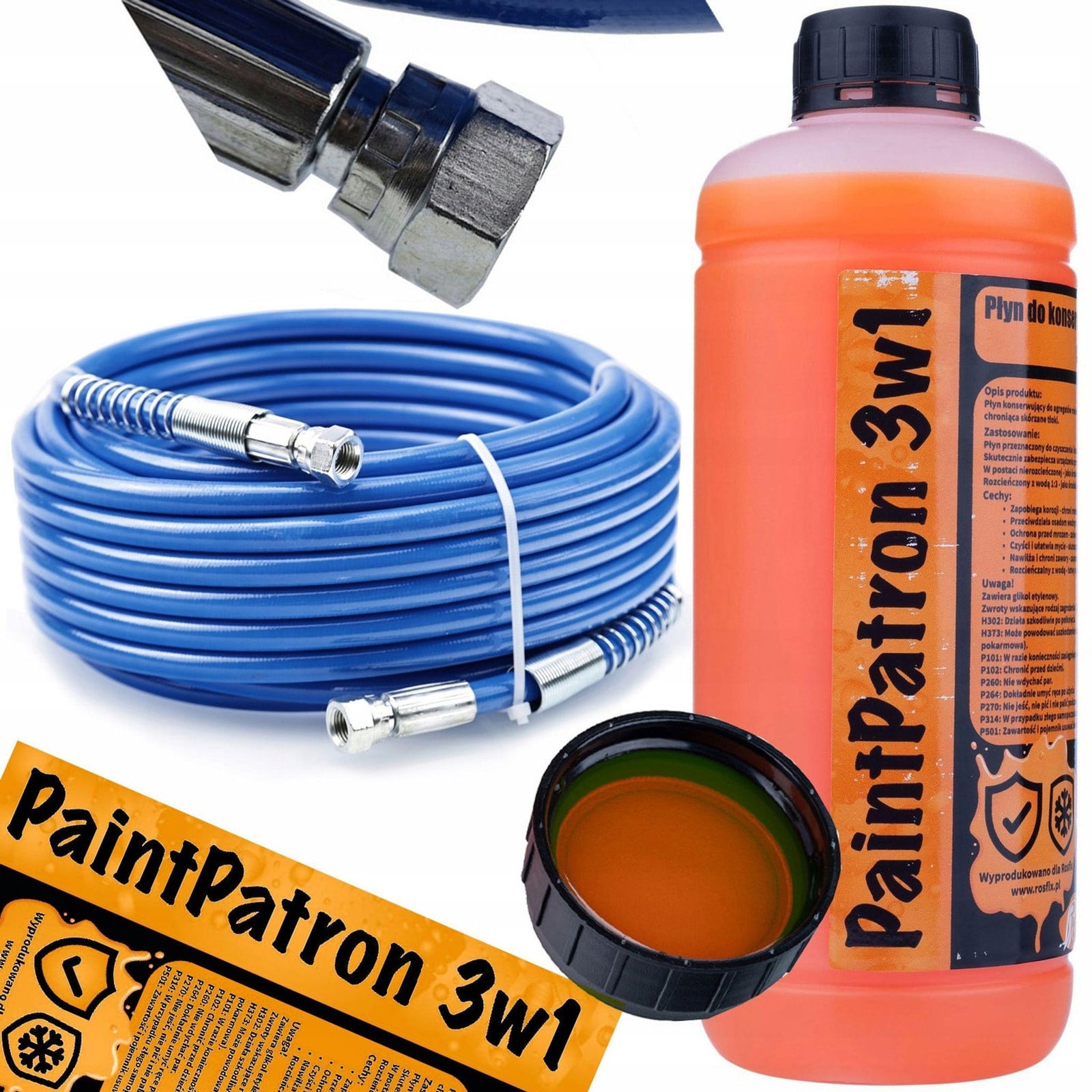 ROSFIX Slang Set Airless Verfspuit met 15m TPU Slang, 228 Bar en 1/4 inch Aansluiting