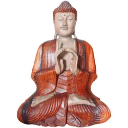 Hand Carved Buddha Statue - 60cm Two Hands