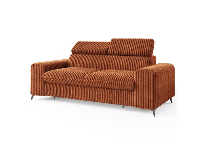 BETTSOFA BENETE Braun Cordstoff mit Schlaffunktion