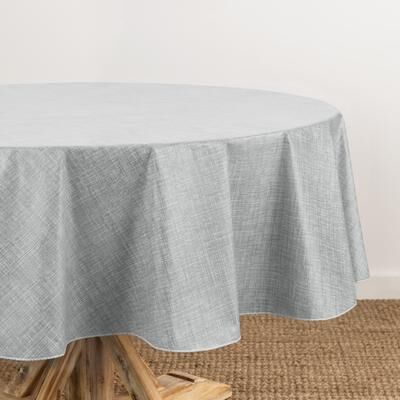 Threadmade Monterey Linen Texture Vinyl Indoor/Outdoor Tablecloth