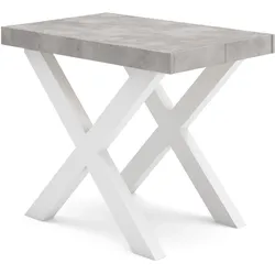 KONSOLENTISCH ausziehbar 58 bis 160cm, für 8 Gäste, zementgrau, 90/58/73cm