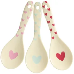 RICE Melamin Salatlöffel Favorite Hearts 3er, Bunt - L 21 cm x B 6.5 cm
