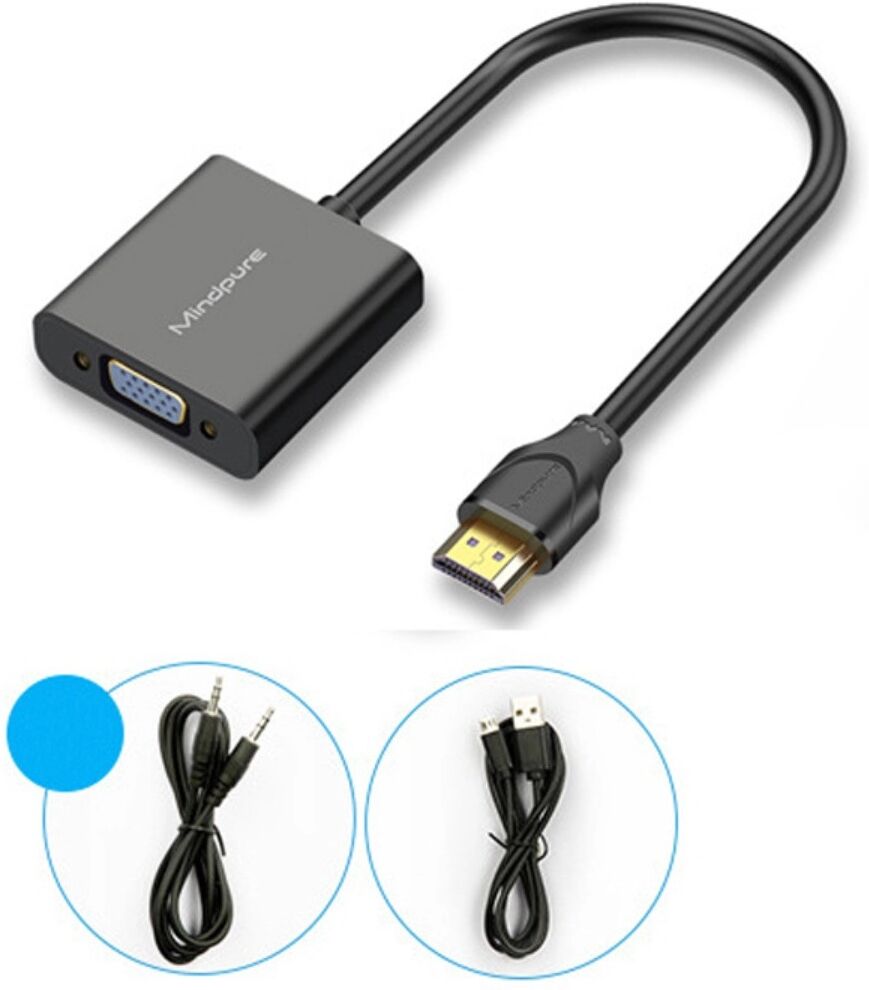 INF AD012 HDMI-zu-VGA-Konverter mit Audio, 1080p bei 60hz, Plug-and-Play, 25cm