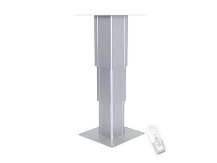 YZWZZXC Tischbein Klappbar, Tischbein Höhenverstellbar, Elektrisches Hubsäulensystem, mit Fernbedienung, Dreistufiges Design, für Wohnwagen, Yachten(Silver,83cm/32in)