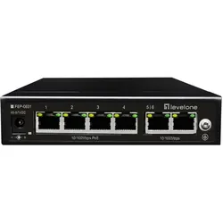 LevelOne FEP-0631 Netzwerk-Switch Fast Ethernet (10/100) Power over Ethernet (PoE) Schwarz