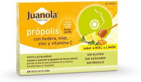 Juanola Propolis + Ivy with Honey, Zinc and Vitamin C Honey-Lemon