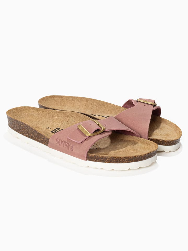 BACKSUN Leder-Pantoletten "Zephyr" in Rosa - 42