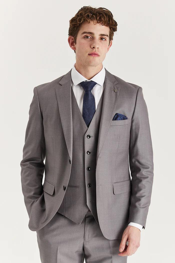 Heren grijs maatpak blazer formeel jasje
