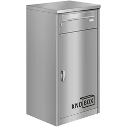Paketkasten KNOBOX 11 in Stelenoptik mit einem Briefkasten