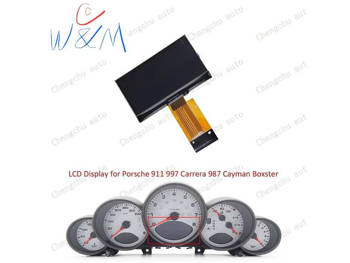 Écran LCD pour tableau de bord, pour Porsche 911 997 Carrera 987 Cayman Boxster, compteur de vitesse, réparation de pixels