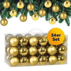 Casaria Weihnachtskugeln 54tlg. - gold