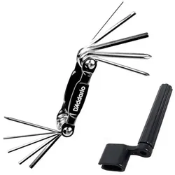 D'Addario Daddario PW-GBMT-01 Werkzeug für Gitarre und Bass mit Saitenkurbel, Gitarre Zubehör, Schwarz