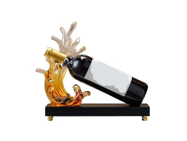 SAGELSHN Deco Weinregal Ocean Wave Weinregal Mit Basis, Flaschenhalter, Thekenständer für Restaurant, Bar(Orange)
