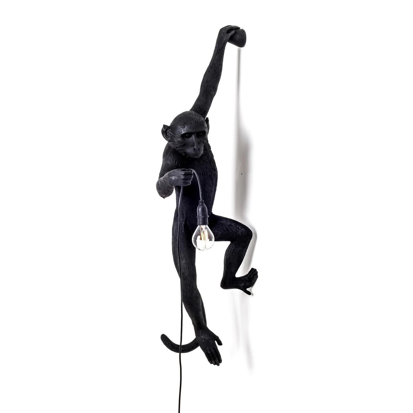 Seletti Monkey Hanging Buiten Wandlamp - Zwart - Kunststof