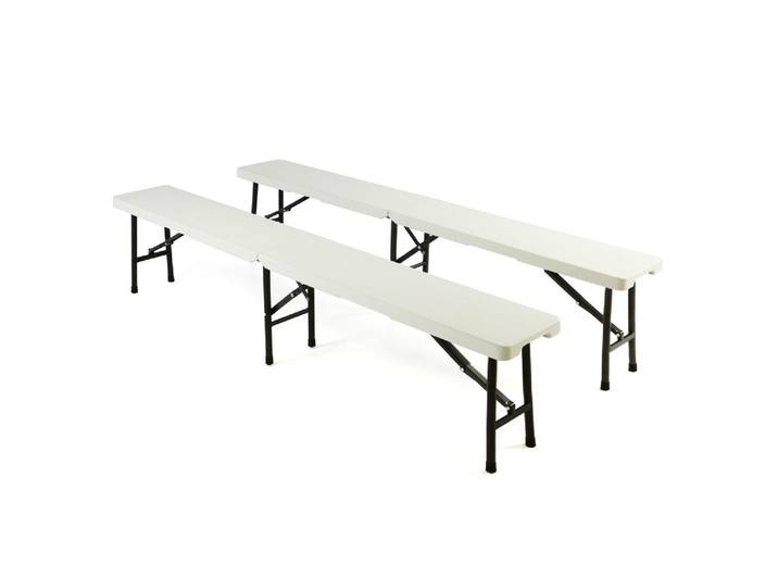 Gartenstuhl VCM Set Klappbank Bierbank Camping faltbar klappbar , weiß, Obermaterial: 100% Kunststoff plastic., Stühle, Gartenstuhl