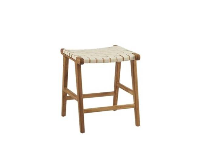 XXAD553TY Quadratischer Lederhocker, gewebter Hocker, geeignet for den Einsatz auf Terrassen Kleiderschrank(Weiß)