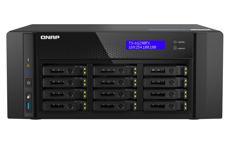 QNAP TS-h1290FX-7232P-128G NAS System 12-Bay NVMe SSD NAS TS-H1290FX-7302P-128G