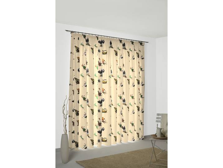 Vorhang WIRTH Kung Fu Panda Gr. 5, beige, B:142cm H:255cm, Satin, Polyester, Gardinen, Vorhang, Universal Pictures