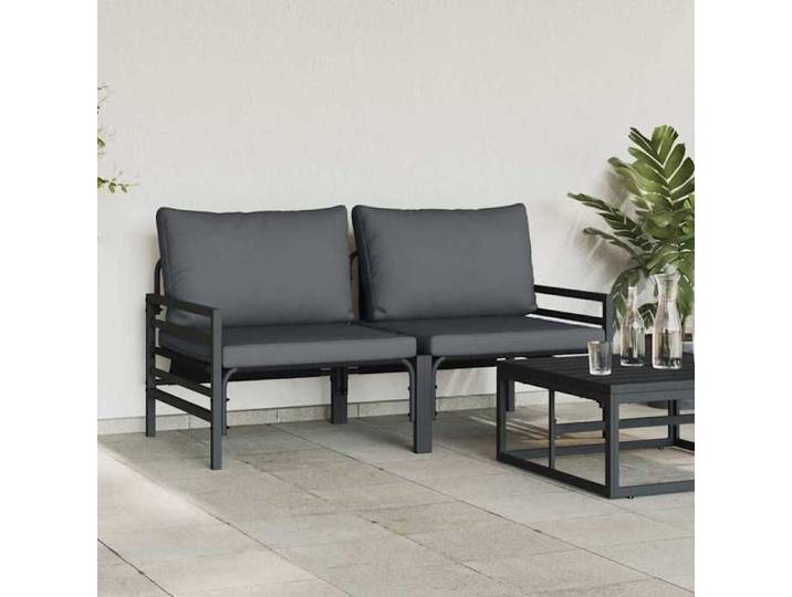 Anthracite Siège de jardin - Mobilier de jardin - (2 pcs) - Anthracite 80x80x71 cm Acier C2346