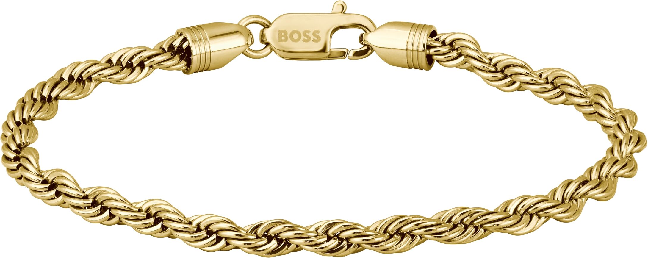 Armband BOSS "MYLES", gold (gelbgoldfarben), Armbänder, 19cm, Edelstahl, Armband