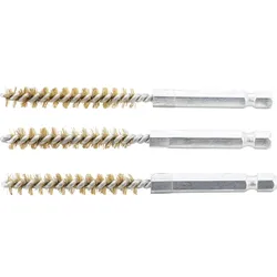 BGS Messingbürste 8 mm Antrieb Außensechskant 6,3 mm (1/4") 3tlg. - 3078-8-M
