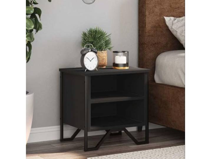 HEFZGDB Nachttisch Schwarz 2 STK. 40x30x40 cm Holzwerkstoff mit Stauraum und robuster Tischplatte, langlebiges pflegeleichtes Möbelstück für Wohnzimmer und Schlafzimmer
