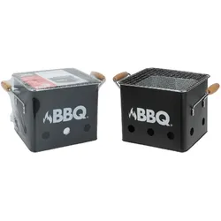Nobrand, Holzkohlegrill, BBQ-Würfel Mattschwarz